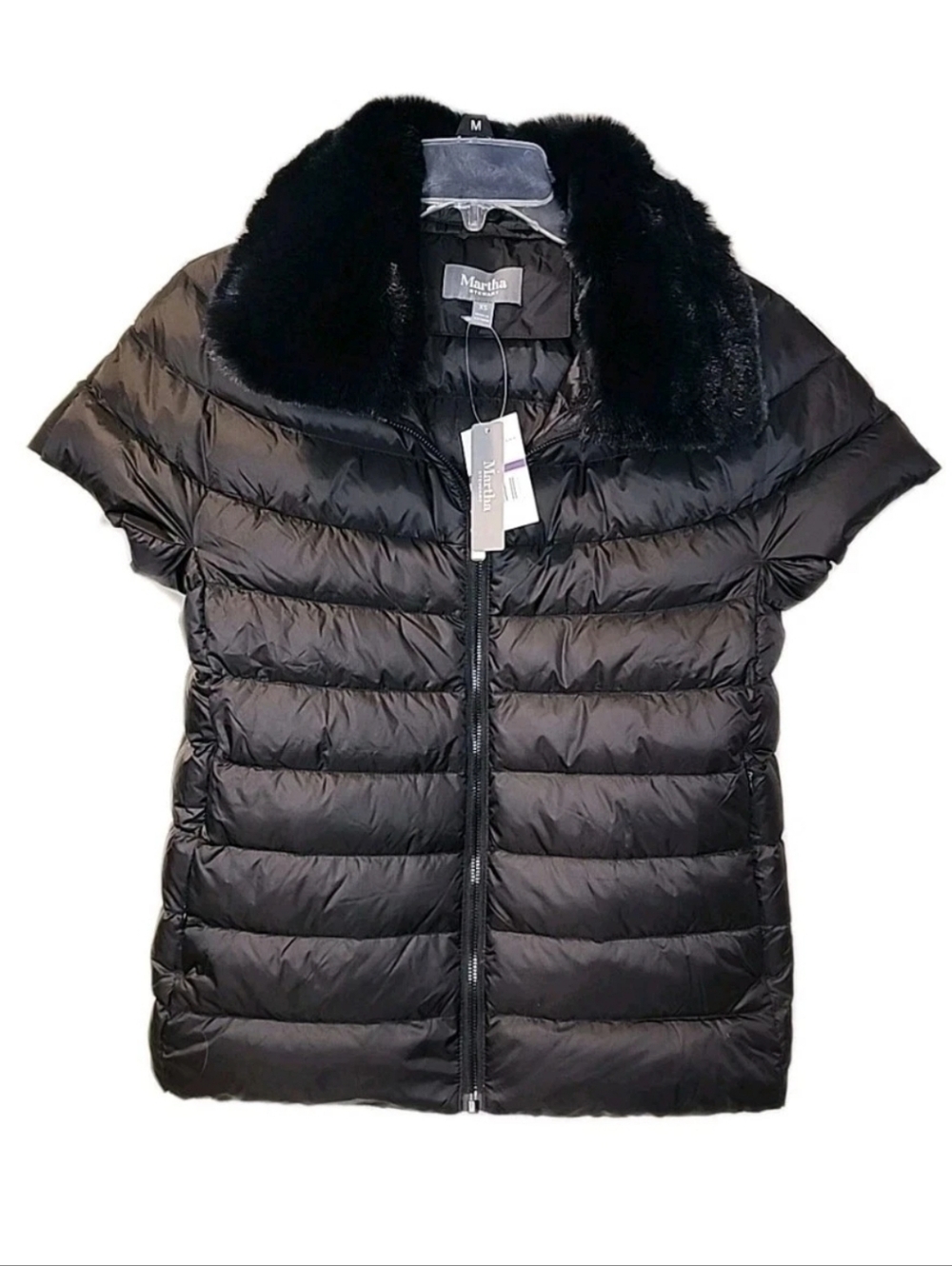 Martha Stewart Down Puffer Vest Full Zip w/Removable Collar
